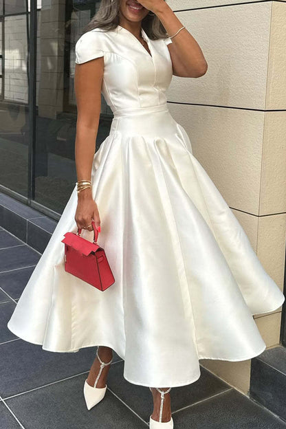 Elegantes A-Linien Kleid mit V-Ausschnitt