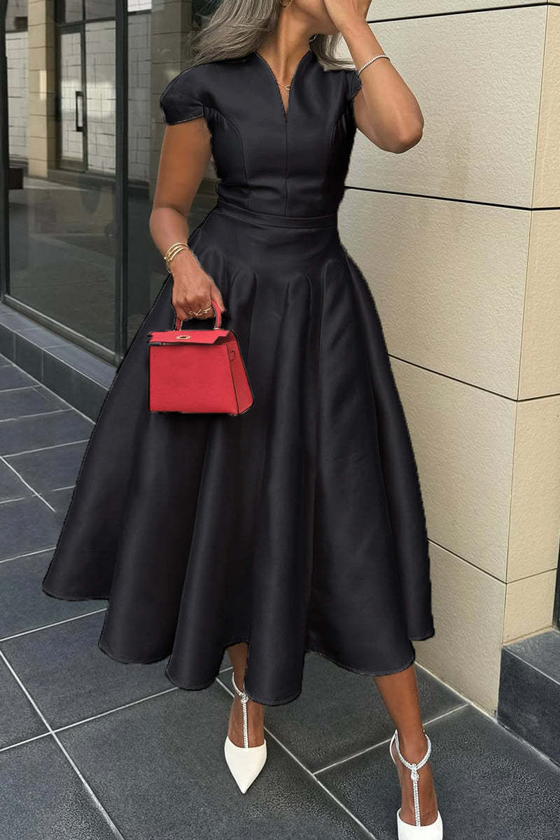 Elegantes A-Linien Kleid mit V-Ausschnitt