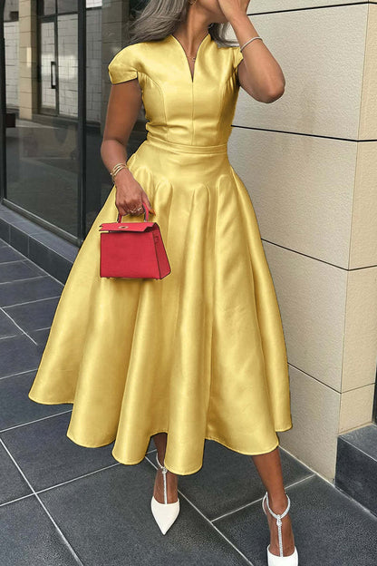 Elegantes A-Linien Kleid mit V-Ausschnitt
