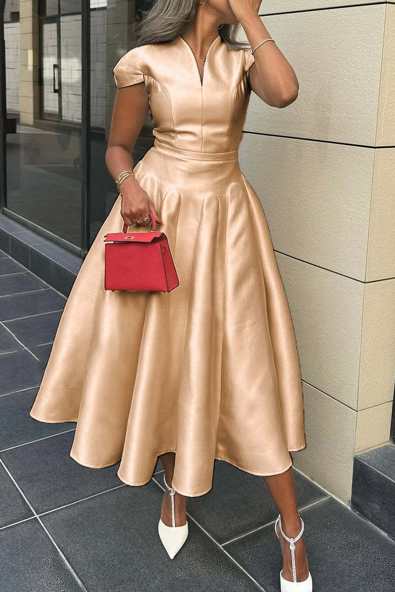 Elegantes A-Linien Kleid mit V-Ausschnitt