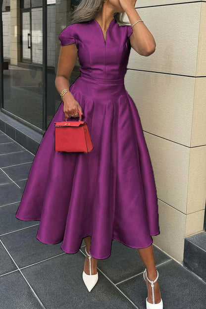Elegantes A-Linien Kleid mit V-Ausschnitt