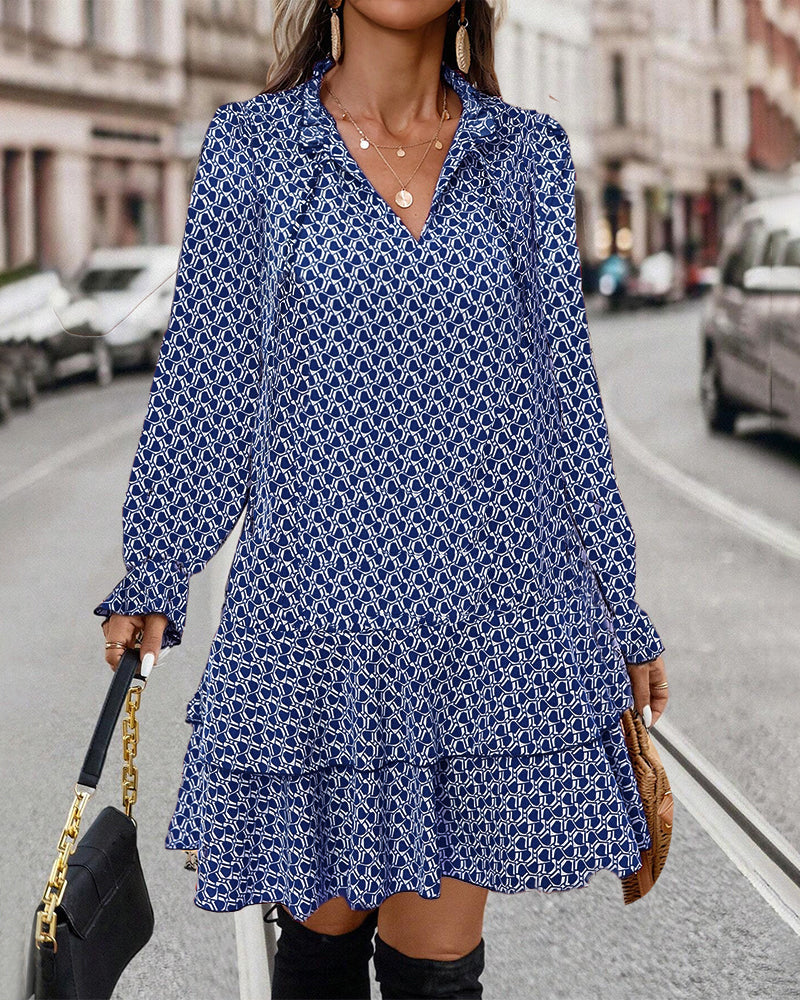 Lavinia™ – Bedrucktes Langarmkleid