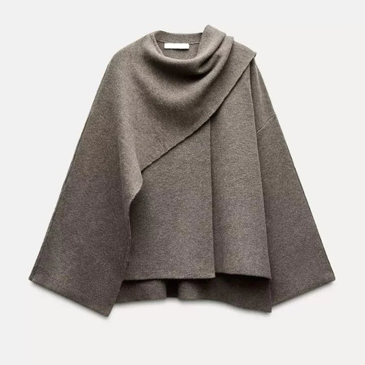 Cape-Mantel mit integriertem Schal
