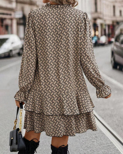 Avini – bedrucktes Langarmkleid