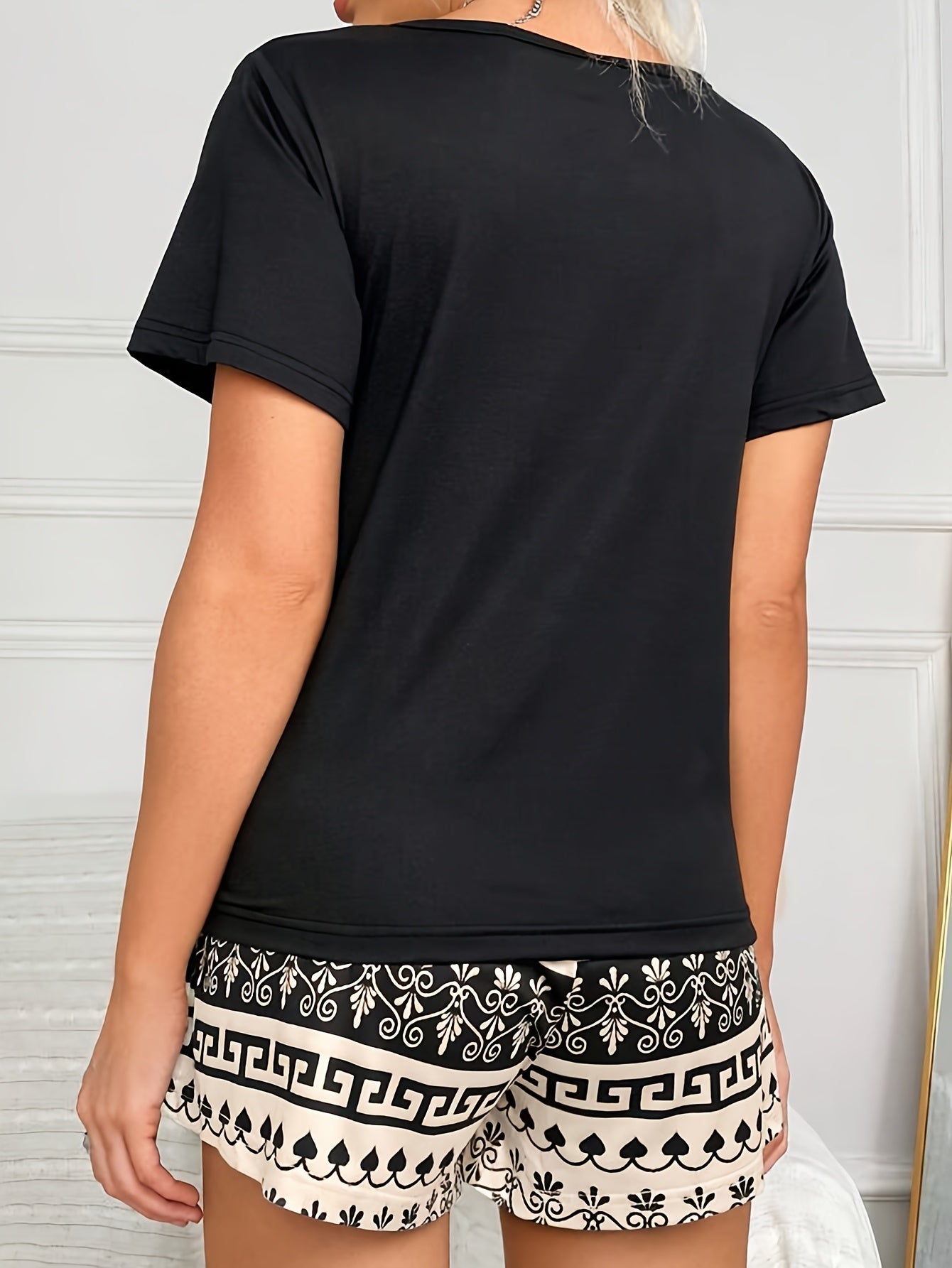 Amra | Elefantenmuster Casual-Pyjama-Set