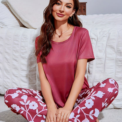 Bella | Geblümtes Pyjama-Set aus Feinstrick