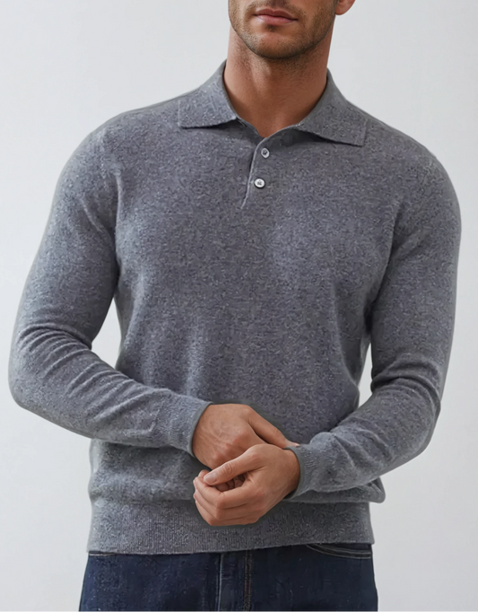 Calden | Cashmere-Polo – Grau