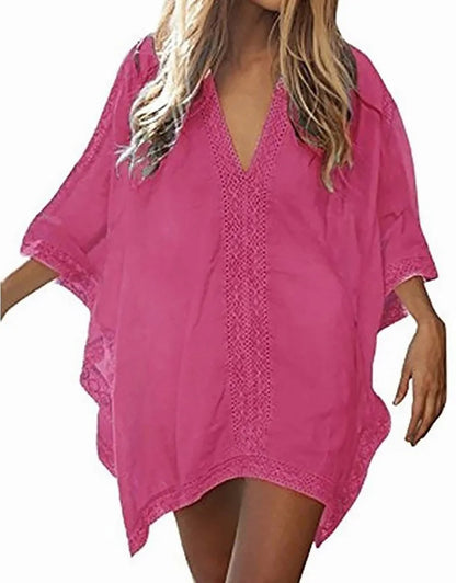 Zayna -Tasche Badeanzug Cover Up Ausgehöhltes T-Shirt