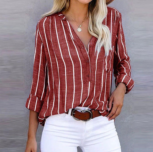 AGATHE I ELEGANTE GESTREIFTE BLUSE