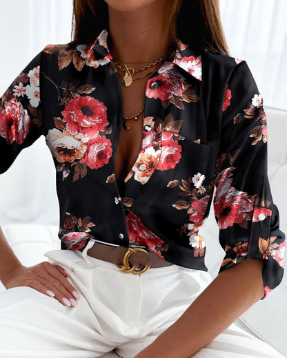 Sibylle | Modische Bluse mit langen Ärmeln und Knopfleiste