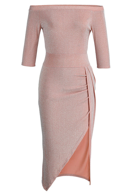 Amani - Hüfttuch mit Schlitzkragen Maxikleid