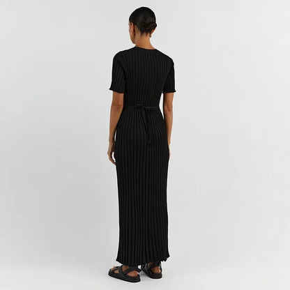 Angel | Einfarbiges Strick-Maxikleid