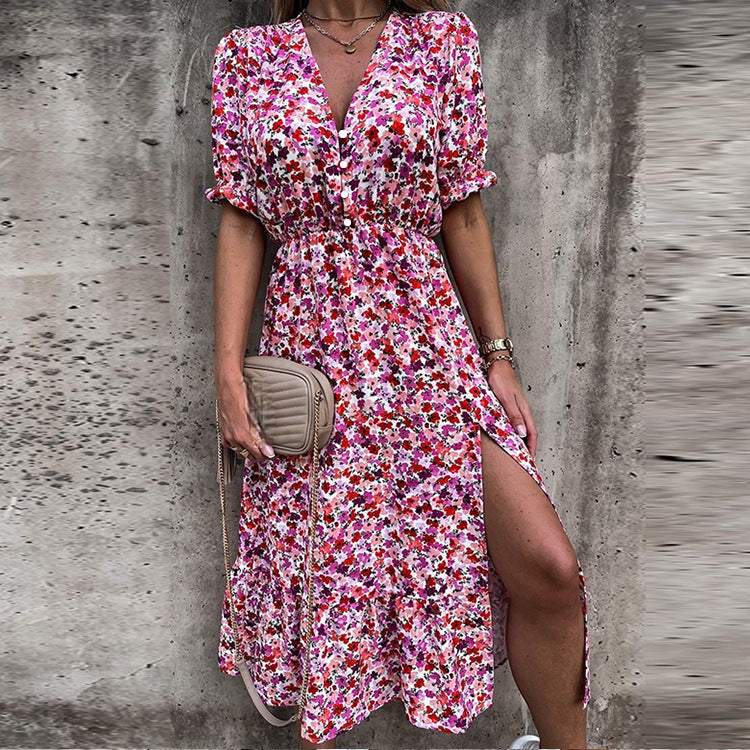 THILDA I ELEGANTES MIDIKLEID MIT SCHLITZ
