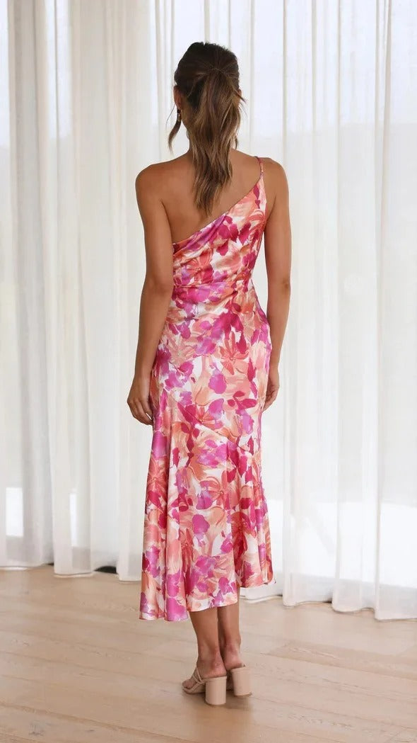 Karol | Ein-Schulter-Blumenkleid