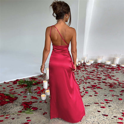 Sienna - Gerüscht Eine- Schultern Maxikleid