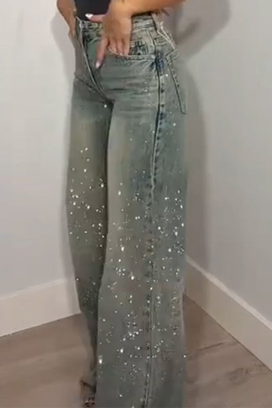 Women's Cool Rhinestone Jeans