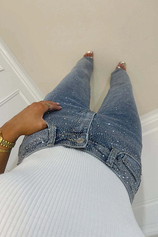 Elegant Starry Sky Diamond Jeans