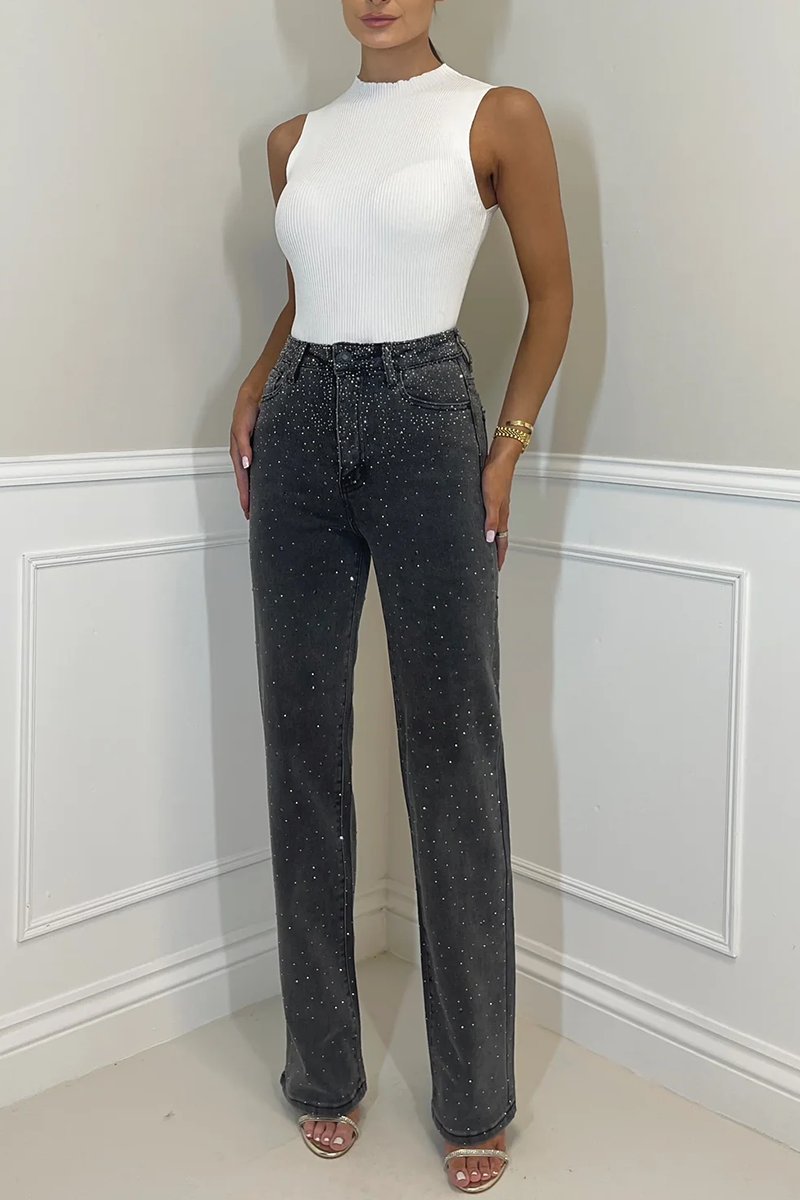 Elegant Starry Sky Diamond Jeans