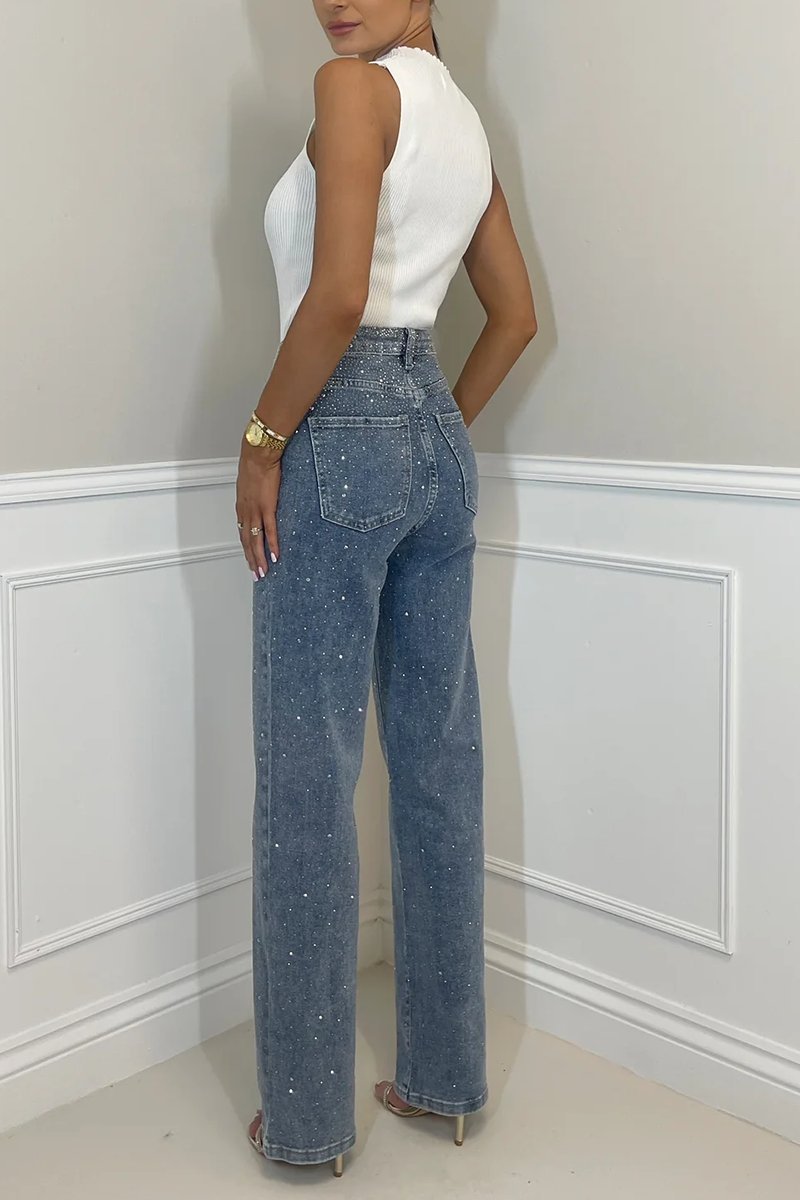 Elegant Starry Sky Diamond Jeans