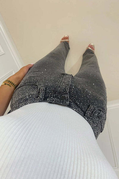 Elegant Starry Sky Diamond Jeans