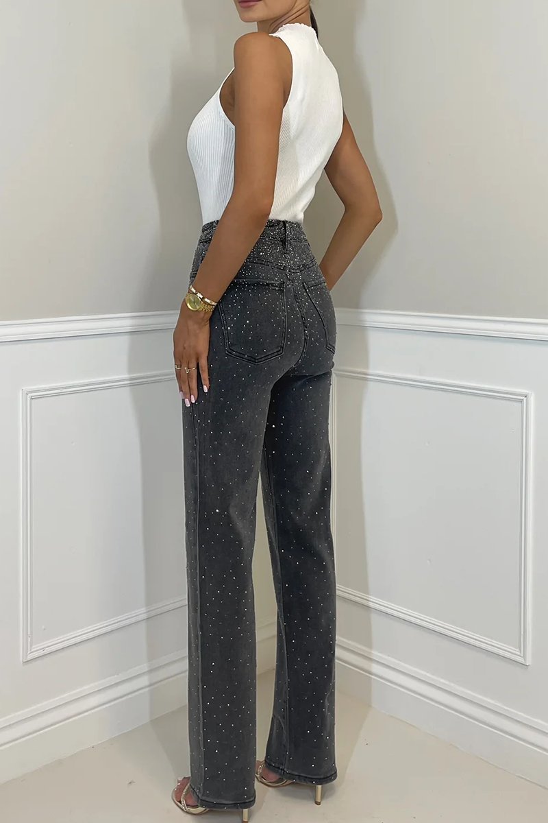 Elegant Starry Sky Diamond Jeans
