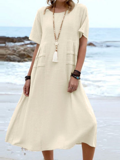 Aruna - Lockeres Rundhals Kleid