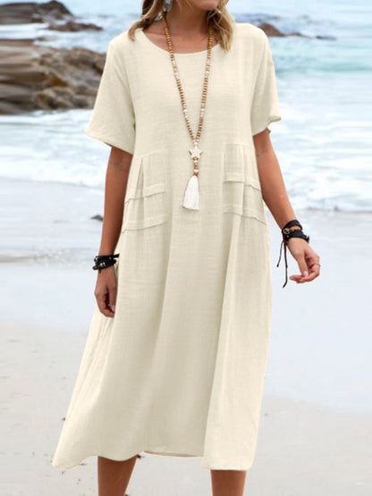 Aruna - Lockeres Rundhals Kleid