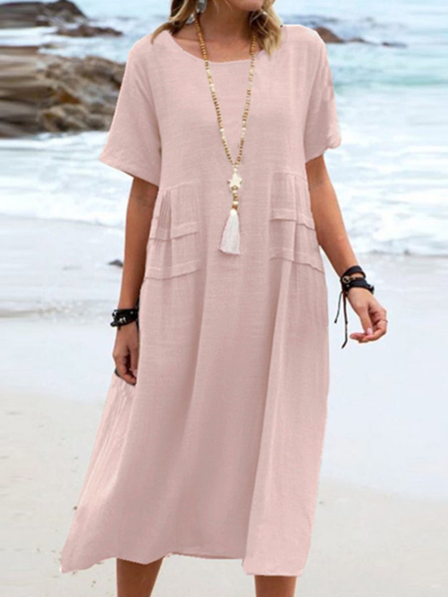 Aruna - Lockeres Rundhals Kleid