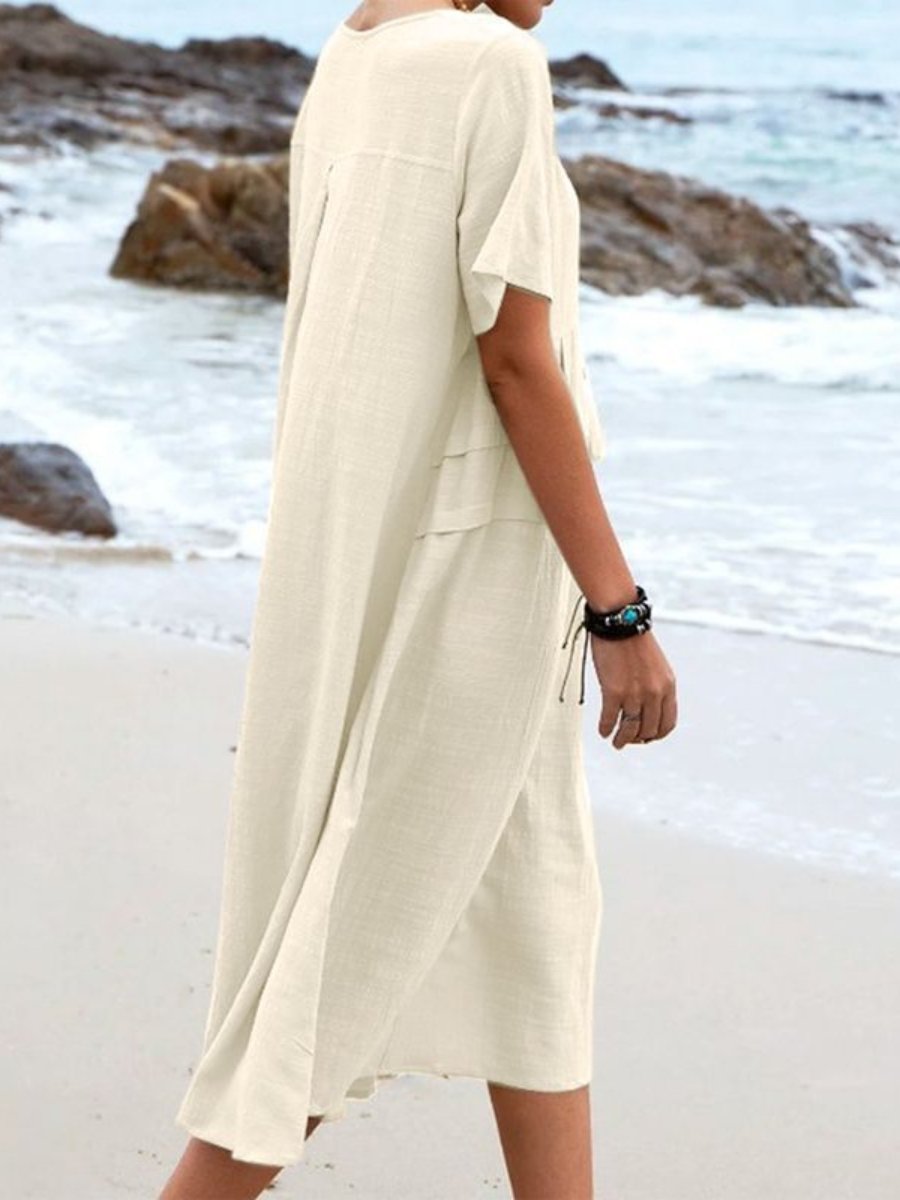 Aruna - Lockeres Rundhals Kleid