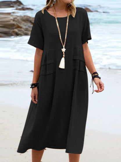 Aruna - Lockeres Rundhals Kleid