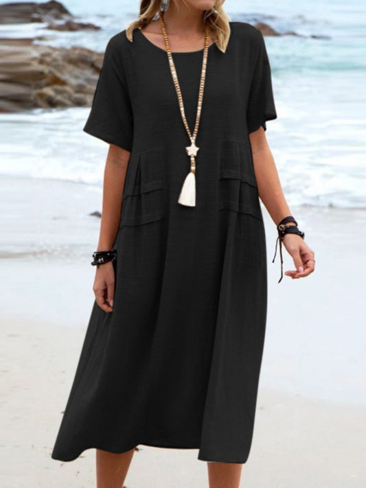 Aruna - Lockeres Rundhals Kleid