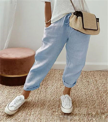 Yulan | Elegante Baumwoll-Leinenhose 1+1 GRATIS