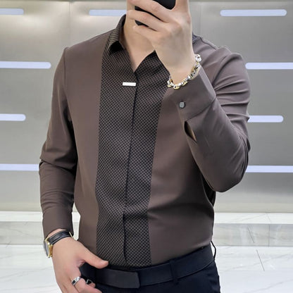 Business-Casual Patchwork-Hemd