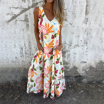 YLVO I MAXIKLEID MIT V-AUSSCHNITT