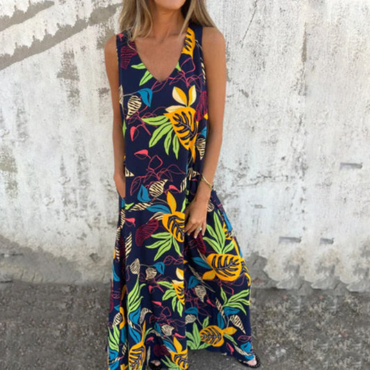 YLVO I MAXIKLEID MIT V-AUSSCHNITT