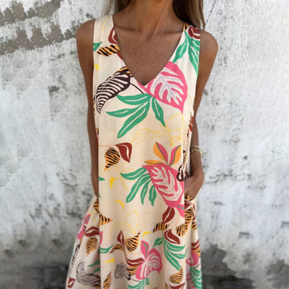 Ylvia I Maxikleid mit V-Ausschnitt