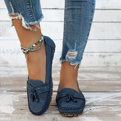 Bella – Vintage Loafers mit Schleife