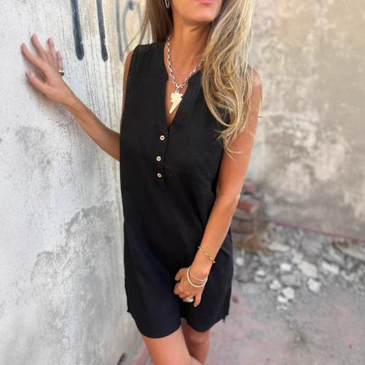Blano I Ärmelloses Leinen-Kleid