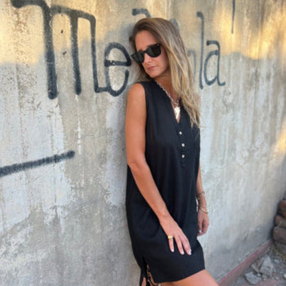 Blano I Ärmelloses Leinen-Kleid